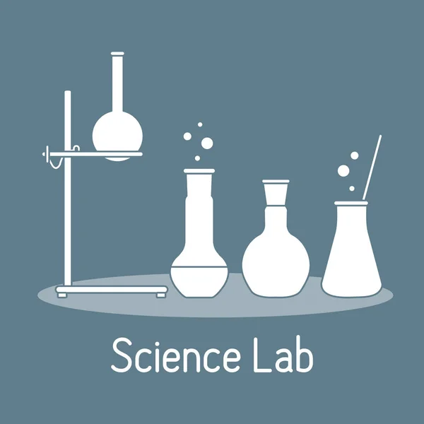 Equipos de laboratorio Ciencia Química, biología, medicina — Archivo Imágenes Vectoriales