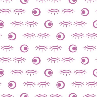 Vektör kirpik ile seamless modeli. Makyaj