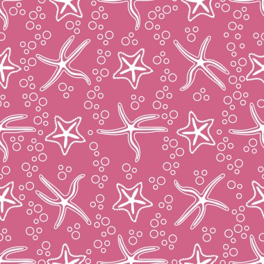 Deniz yıldızı ile vektör seamless modeli.