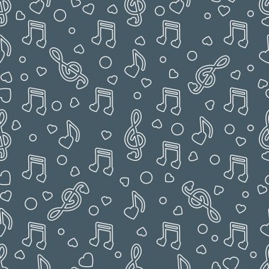 Notlar, kalpleri. Romantik desen. Sevgililer günü