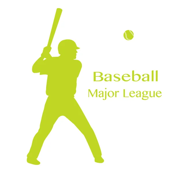 Baseballista z bat, piłka wektor ilustracja — Wektor stockowy