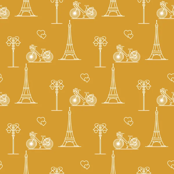 Paris. Seamless modeli. Simgeler ve simge.