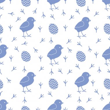 Tavuk, izleri, yumurta ile Seamless Modeli.