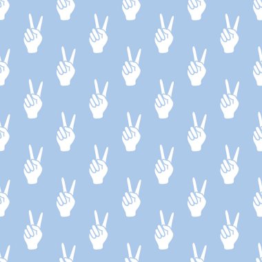 Zafer işareti olan desen. Elin hareketi.