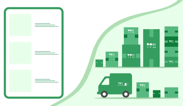 Order goods online Warehouse delivery Online store — Stock Vector