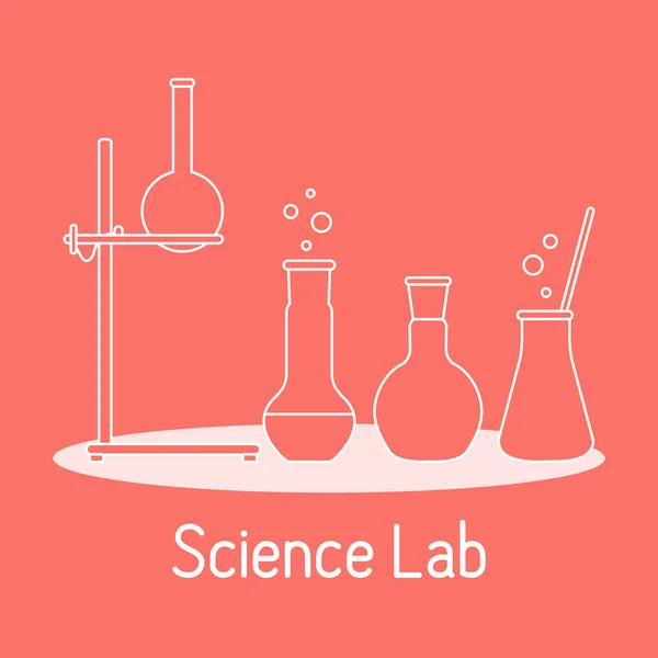 Laboratórios: equipamentos Ciência Química, biologia, medicina —  Vetores de Stock