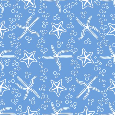 Deniz yıldızı ile vektör seamless modeli.