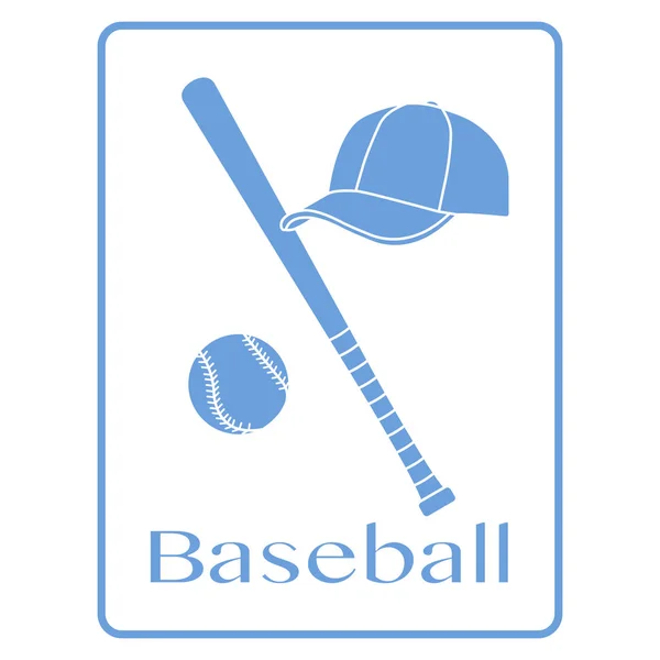 Basebollträ, boll, cap. Sport vektorillustration — Stock vektor