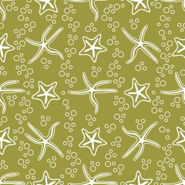 Deniz yıldızı ile vektör seamless modeli.