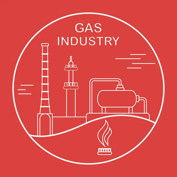 Equipamento da indústria do gás. Extração, processamento —  Vetores de Stock