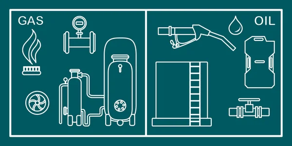 Öl- und Gasindustrie. Gewinnung, Lagerung — Stockvektor