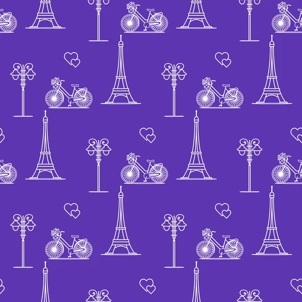 Paris. Seamless modeli. Simgeler ve simge.