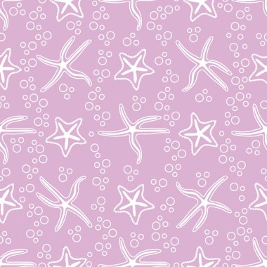 Deniz yıldızı ile vektör seamless modeli.