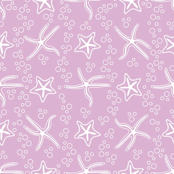 Deniz yıldızı ile vektör seamless modeli.