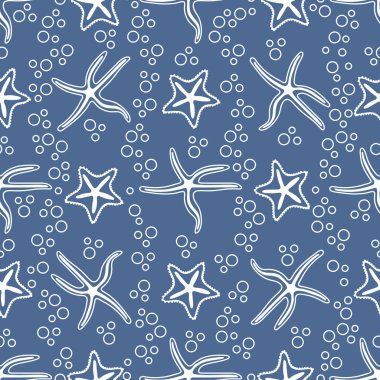 Deniz yıldızı ile vektör seamless modeli.