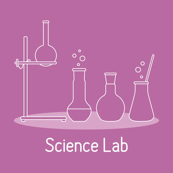 Laboratórios: equipamentos Ciência Química, biologia, medicina —  Vetores de Stock