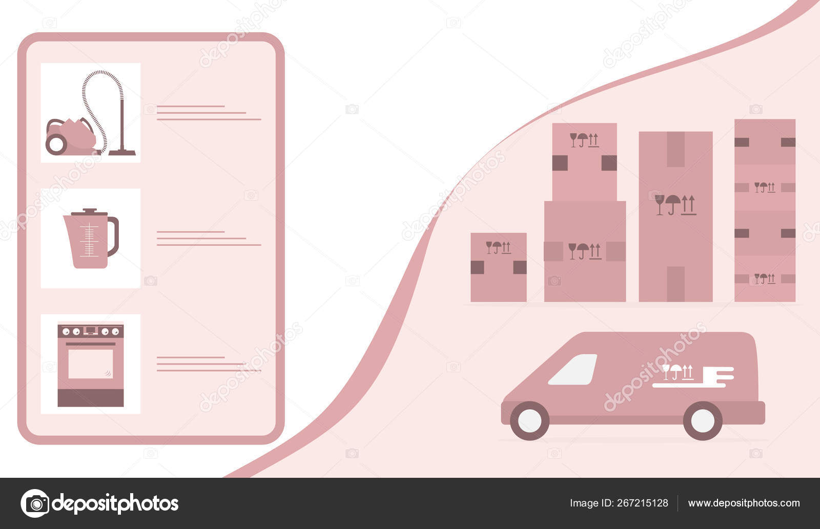 Order goods online Warehouse delivery Online store Stock Vector Image