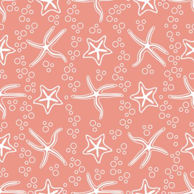 Deniz yıldızı ile vektör seamless modeli.