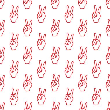 Zafer işareti olan desen. Elin hareketi.