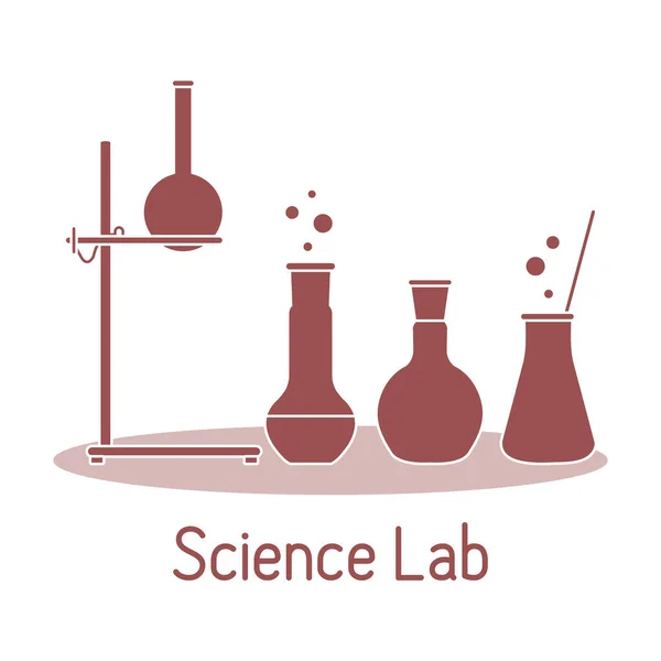 Vybavení laboratoře vědy chemie, biologie, lékařství — Stockový vektor