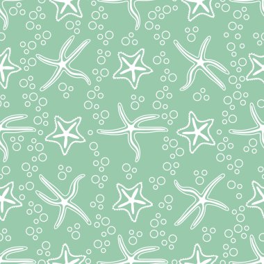 Deniz yıldızı ile vektör seamless modeli.