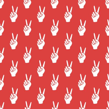 Zafer işareti olan desen. Elin hareketi.