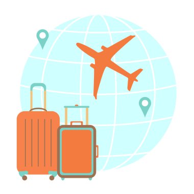 Dünya çapında seyahat vektör illüstrasyon.