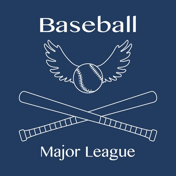 Pipistrelli da baseball, palla con le ali Illustrazione vettoriale — Vettoriale Stock