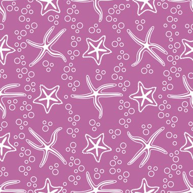 Deniz yıldızı ile vektör seamless modeli.