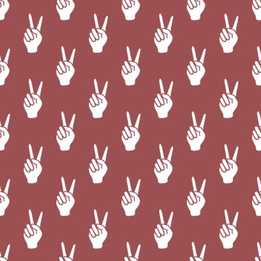 Zafer işareti olan desen. Elin hareketi.