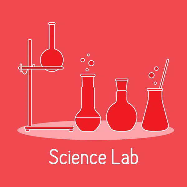 Laboratóriumi berendezések tudomány, kémia, biológia, orvostudomány — Stock Vector