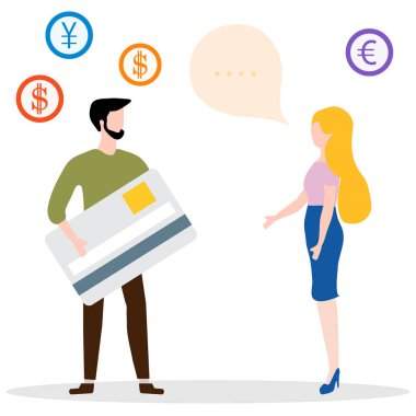 İnsanlar, banka kartı, bayan asistan. Finans, banka