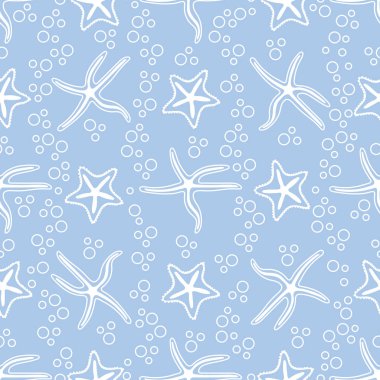 Deniz yıldızı ile vektör seamless modeli.