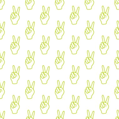 Zafer işareti olan desen. Elin hareketi.