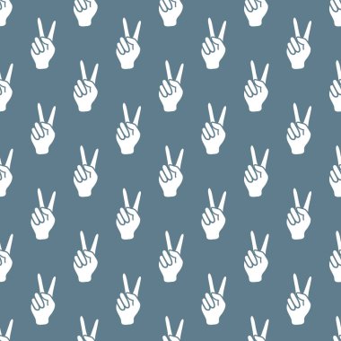 Zafer işareti olan desen. Elin hareketi.