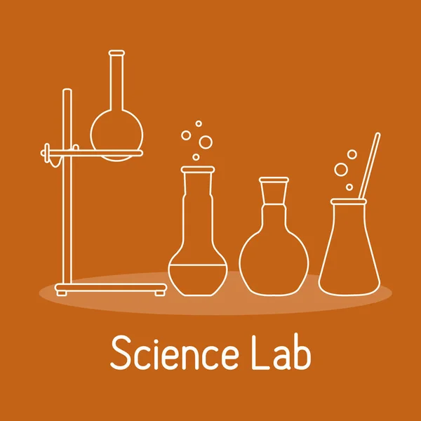 Lab equipment Science Chemistry, biology, medicine — Stock Vector