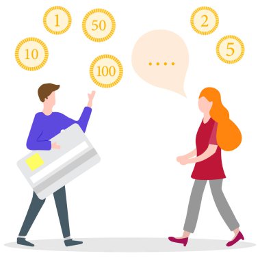 İnsanlar, banka kartı, bayan asistan. Finans, banka