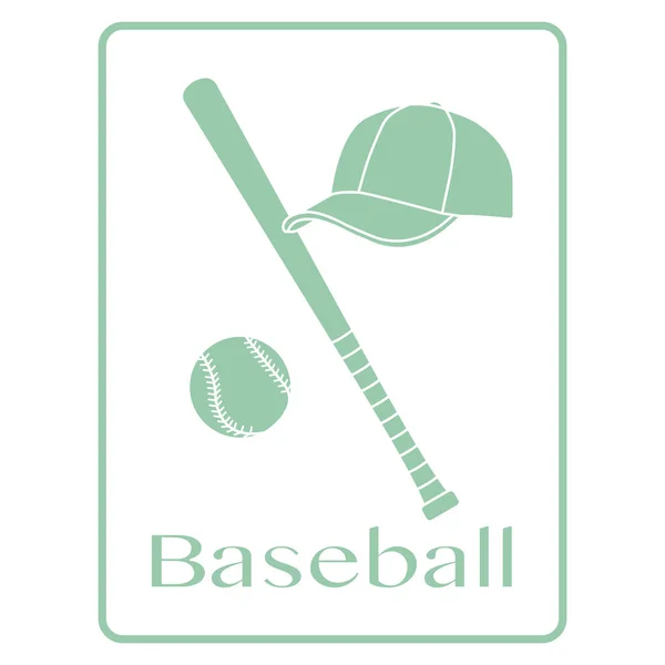 Baseballschläger, Ball, Mütze. Sport-Vektorillustration — Stockvektor