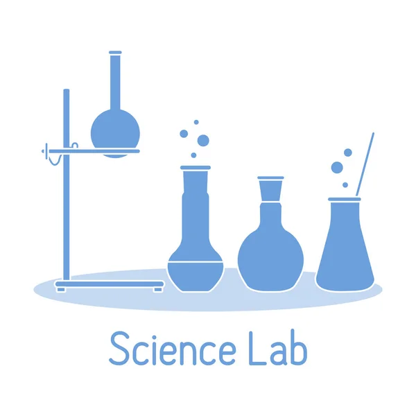 Laboratórios: equipamentos Ciência Química, biologia, medicina — Vetor de Stock