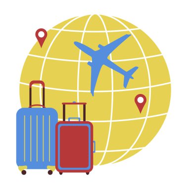 Dünya çapında seyahat vektör illüstrasyon.