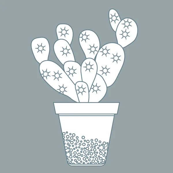 Векторна ілюстрація з горщиком кактусом. Сукуленти — стоковий вектор