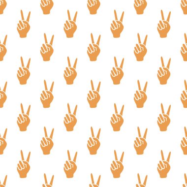 Zafer işareti olan desen. Elin hareketi.