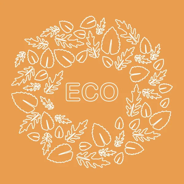 Roquette, feuilles de basilic. Eco, végétalien, bio, bio — Image vectorielle