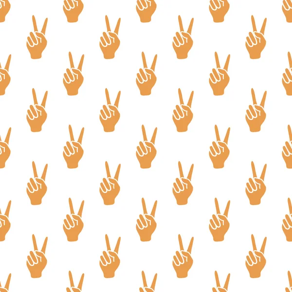 Zafer işareti olan desen. Elin hareketi.