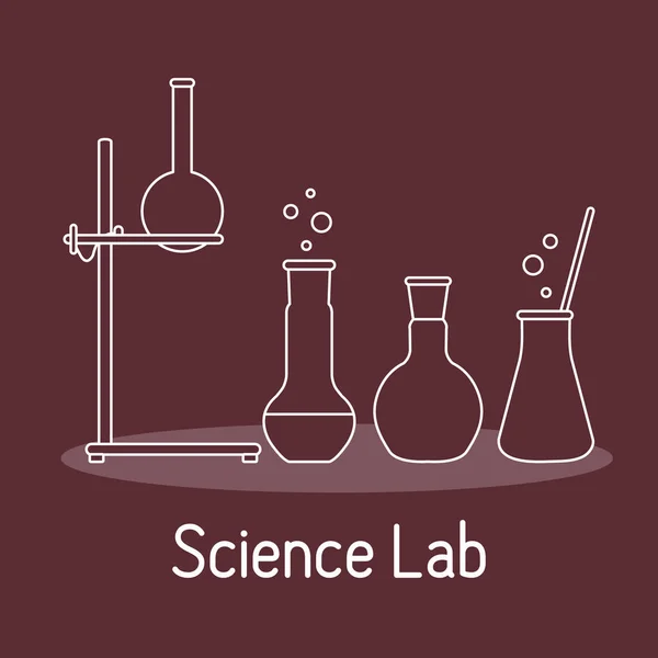 Vybavení laboratoře vědy chemie, biologie, lékařství — Stockový vektor