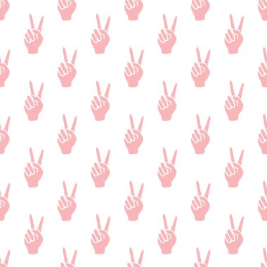 Zafer işareti olan desen. Elin hareketi.