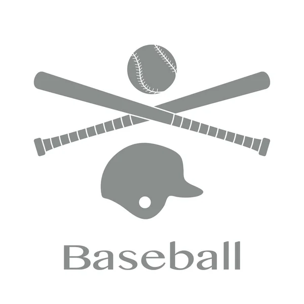 Taco de basebol, bola, capacete. Ilustração vetorial — Vetor de Stock