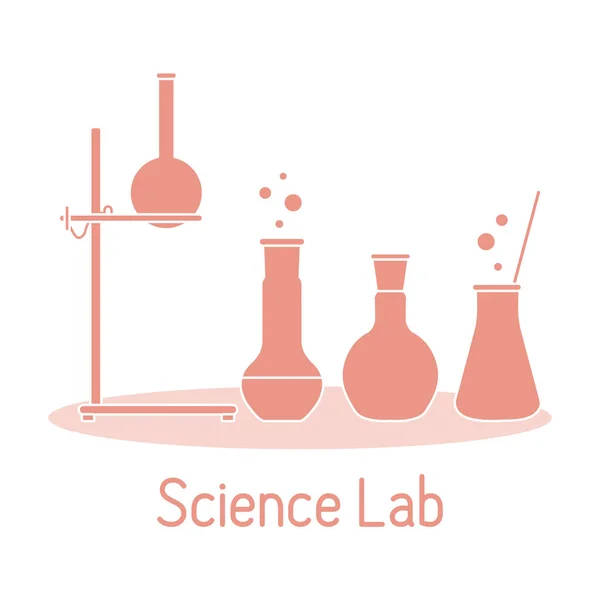 Labbutrustning vetenskap kemi, biologi, medicin — Stock vektor