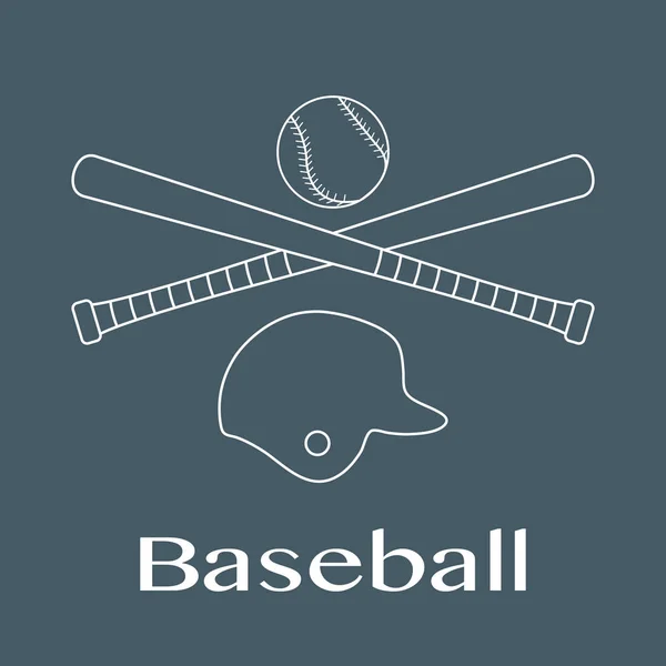 Baseball bats, ball, helmet. Vector illustration — Stock Vector