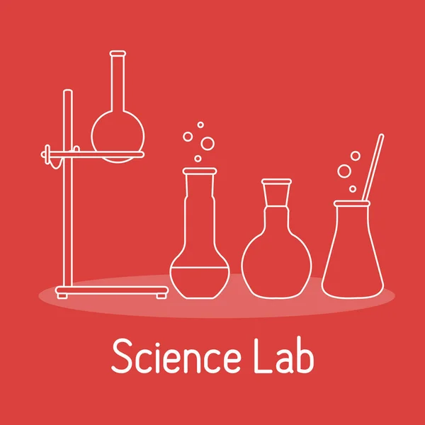 Equipos de laboratorio Ciencia Química, biología, medicina — Vector de stock